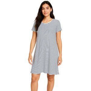 Shirt Dress Old Navy White Navy Blue Striped Short Sleeve Women's WOMAN'S Large